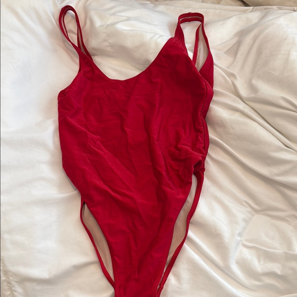 Elegant Red One-Piece Swimsuit